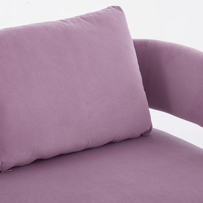 Loveseat Sofa and 2 Accent Chairs Comfy Sofa Modern Accent Chairs for Living Room with Golden Legs Teddy Upholstered Reading Armchairs no Wheels for Reception Room//Bedroom/Lounge/Office,Purple