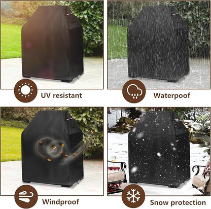Outdoor Fireplace Cover, Heavy Duty 600D Waterproof Upright Patio Wood Burning Fireplaces Cover,36" L x 24" W x 57" H Black
