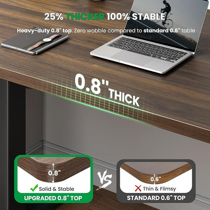 SIAGO Electric Standing Desk Adjustable - 48 x 24 Inch Sit Stand up Desk with 0.8 Inch Thick Tabletop - Adjustable Height Table with 3 Memory Preset, Cable Management for Home Office