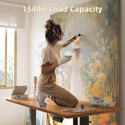 YIHAYO Low Height Adjustable Desk, Lifts 18.1-28.3 Inches, Electric Standing Desk for Short People, 48 x 24 Inches Computer Table with Splice Board for Home Office, Rustic Brown