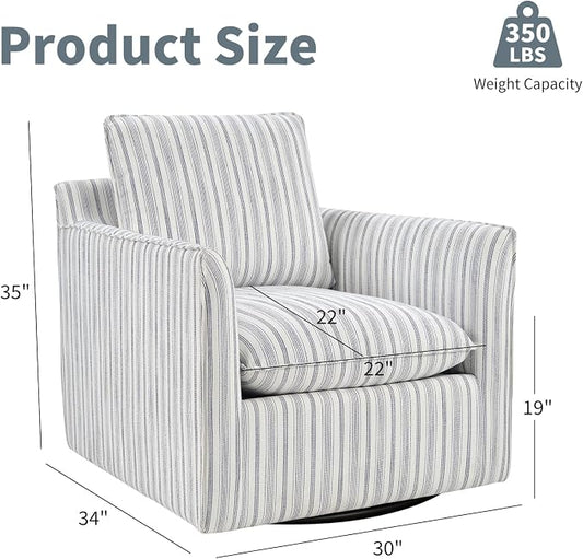 INZOY Swivel Accent Chair Set of 2, Upholstered Square Chair, Swivel Barrel Reading Chair with Thick Padded Backrest Cushion for Living Room Bedroom Small Space, Grey
