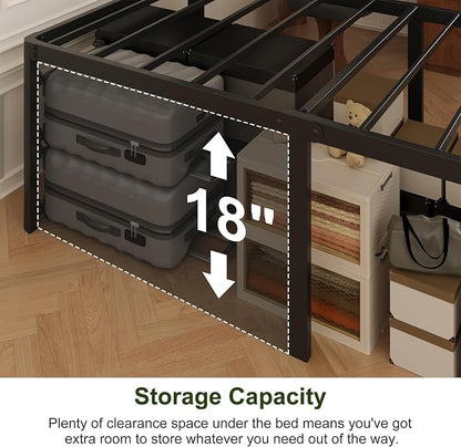 Yicensen 20 Inch King Bed Frame with Rounded Corner Legs No Box Spring Needed King Size Platform Bed Frame, Heavy Duty, Easy Assembly, Noise Free, Black.
