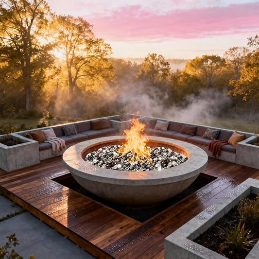 Blended Fire Glass Diamonds for Propane Firepit, Fireplace and Outdoor Decorative, 1 Inch Firepit Glass 10LB (Crystal Ice +Onyx Black + Amber)