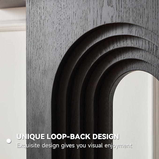 LKTART 47" MDF Console Table for Entryway, Narrow Entryway Table with Unique Loopback Design, Couch Table Behind Sofa with Single Loop-Leg for Living Room Hallway Foyer, Black