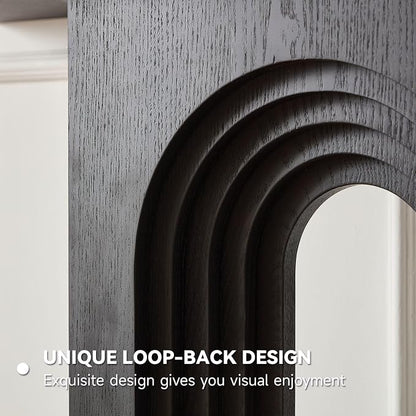 LKTART 47" MDF Console Table for Entryway, Narrow Entryway Table with Unique Loopback Design, Couch Table Behind Sofa with Single Loop-Leg for Living Room Hallway Foyer, Black