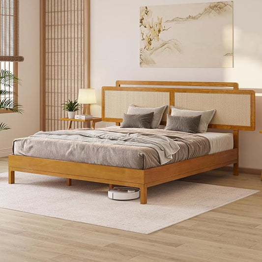 Neil Bed Frame - King - Teak Brown