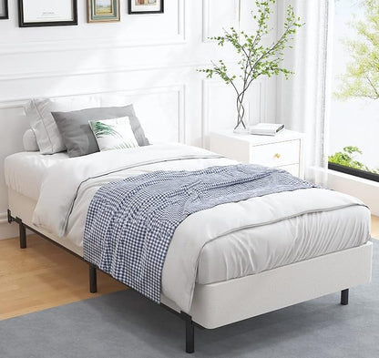 Vaciwe 8 Inch Twin Box Spring with Cover Heavy Duty Metal Box Spring Only,Sturdy Mattress Foundation, Non-Slip,No Noise,Easy Assembly.