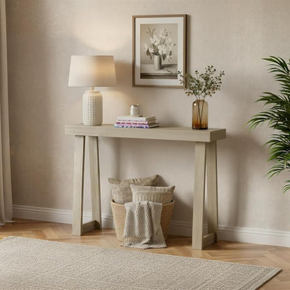 Plank+Beam Classic 36 Inch Console Table, Solid Pine Wood Entryway Table, Narrow Sofa Table for Hallway or Living Room, Seashell