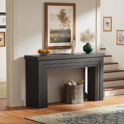 Huuger 54 Inch Entryway Table, Retangular Console Table, Farmhouse Sofa Table Behind the Couch, Long for Entrance, Hallway, Foyer, Living Room, Black