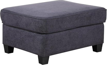 Ball & Cast 116" L-Shaped Sectional Couch with Movable Ottoman & Nailhead Trim Armrest,7 Seat Chenille Upholstered Sofa W/ 6 Throw Pillows,DIY Combination,Comfy Sectionals Set for Living Room,Gray