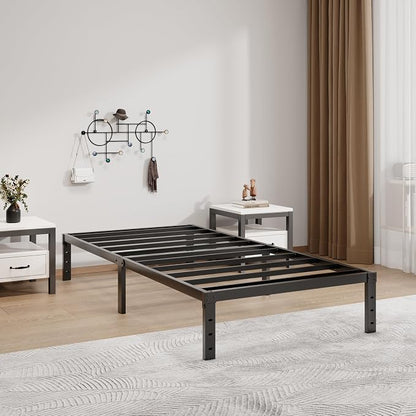 LUMUNANCE Metal Bed Frame Twin Size - 12 Inch Heavy-Duty Twin Platform Bed Frame No Box Spring Needed, Easy Assembly, Noise-Free, Sturdy Mattress Foundation, Underbed Storage Space