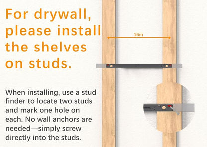 BAYKA Floating Shelves White, 22.5 inch Rustic Wood Wall Mounted Shelves for Bathroom, Bedroom, Living Room, Kitchen & Office, Hanging Shelf Deocr Display with 22 lbs Capacity, Set of 2