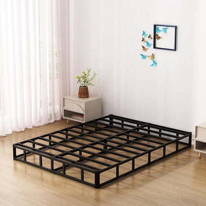 Upcanso 7 Inch King Box Spring Bed Base, Low Profile Metal Box Spring King with Fabric Cover, 3000 Lbs Max Weight Capacity Mattress Foundation, Noise-Free, Easy Assembly