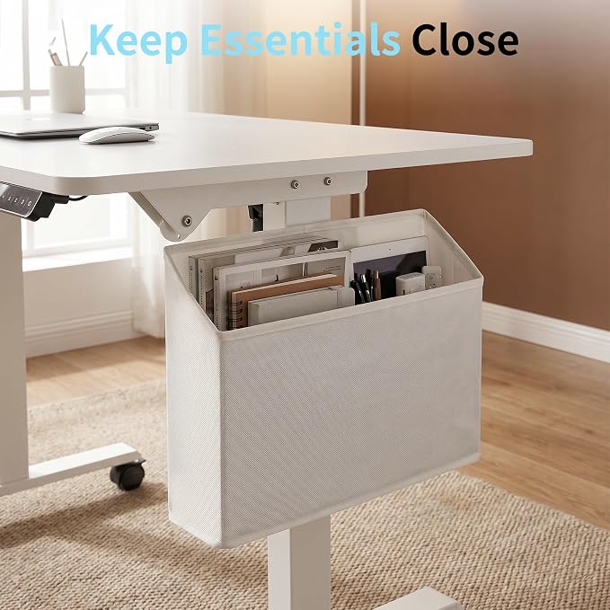 35.4" Standing Desk with Whiteboard,Rolling Drafting Table With Storage Bag | Electric Height Adjustable Mobile Desk with Wheels, Tilting Dry Erase Surface,Foldable Drawing Table for Home Office & Studio