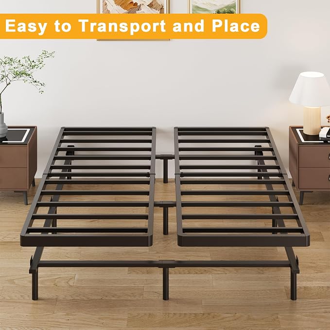 Lutown-Teen 2 Inch Split Queen Box Spring Low Profile, Heavy Duty Metal Bunkie Board Queen, Easy Assembly, Noise Free