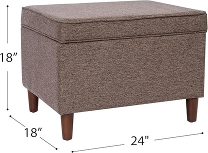 HomePop 24" Dinah Collection Storage Ottoman - Chocolate Brown