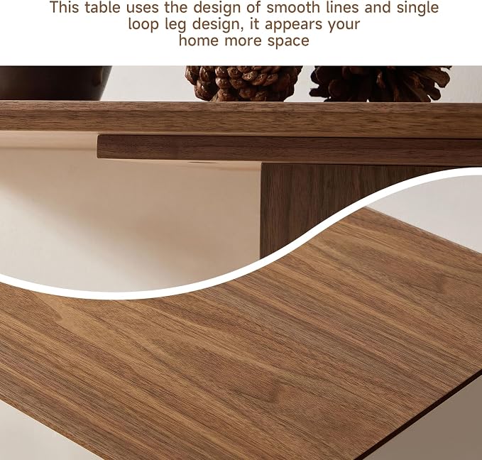 LKTART 47" MDF Console Table for Entryway, Narrow Entryway Table with Unique Loopback Design, Couch Table Behind Sofa with Single Loop-Leg for Living Room Hallway Foyer, Walnut