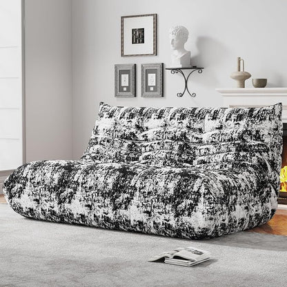 WHGBJA Bean Bag Chairs for Adults with Memory Foam Couch, Loveseat Sofa Chair for Bedroom, Living Room, Reading, Gaming Floor Sofa Couch, Boneless, Comfy