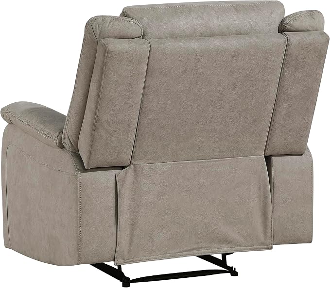 Lexicon Manual Recliner Chair, Polished Microfiber Reclining Sofa Chair, Home Theater Seating, Wall Hugger Manual Recliner for Living Room/Office/Apartment, Dove