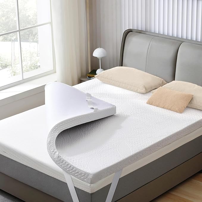 SINWEEK 3 Inch Gel Memory Foam Mattress Topper with Cooling Cover Ventilated Soft Mattress Pad, Bed Topper, CertiPUR-US Certified, Full Size