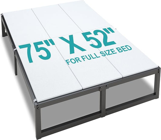 Lutown-Teen Bunkie Board Full Under Mattress High-Density Polymer Full Size Bunkie Board Anti-Sag, Breathable, Moisture Resistant, Noise Minimizing, White