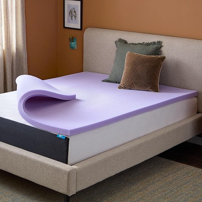 Lucid® 2" Lavender Memory Foam Mattress Topper – CertiPUR-US®, Cal King