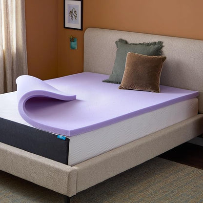 Lucid® 2" Lavender Memory Foam Mattress Topper – CertiPUR-US®, Full