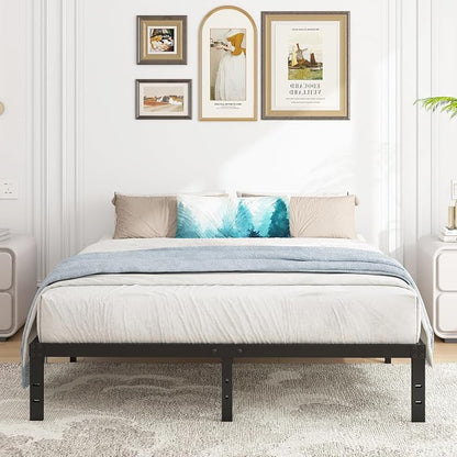 Cieemine 10 Inch King Size Bed Frame, Platform Metal Bed Frame King Heavy Duty Steel Slat Mattress Foundation, No Box Spring Needed, Easy Assembly, Noise-Free, Black