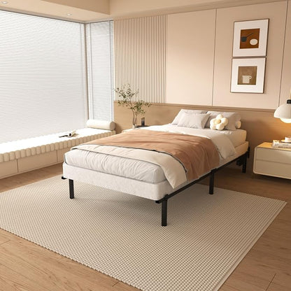 NHODIR 4 Inch Twin Box Spring Bed Base,Heavy Duty Metal Box Spring for Twin Bed Mattress Foundation with Fabric Cover, Noise-Free, Easy Assembly