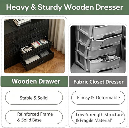 PrimeZone 2 Wood Drawer for Closet Storage: Black Stackable Short Closet Dresser for Clothes Organizer - Modular Chest Cabinet for Closet Bedroom Dorm Wardrobe Nursery, 4 Packs
