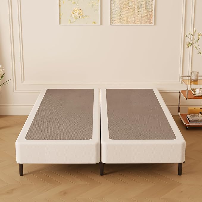 Maenizi Split Queen Box Spring 3 Inch, Easy Assembly Bed Foundation, Heavy Duty Low Profile Metal Box Spring for Queen Bed with Fabric Cover, Noise Free