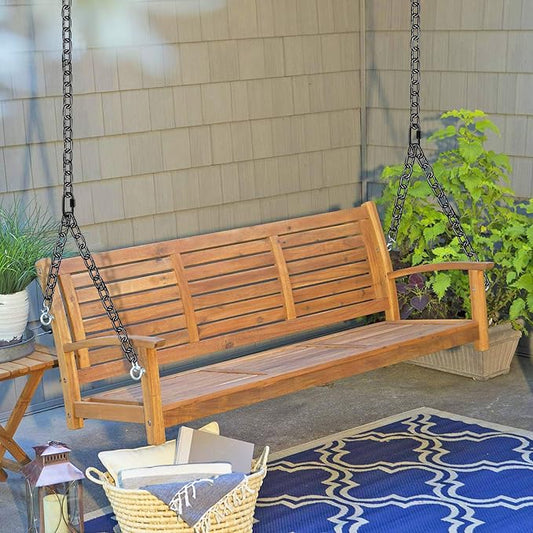 BeneLabel 2Pcs 105" (8.75 ft) Porch Swing Chain with Silent Swing Hanger 1000 LB Capacity Adjustable Bench Swing Chain, Hanging Chair Chain for Hammocks Chairs, Swing Chair