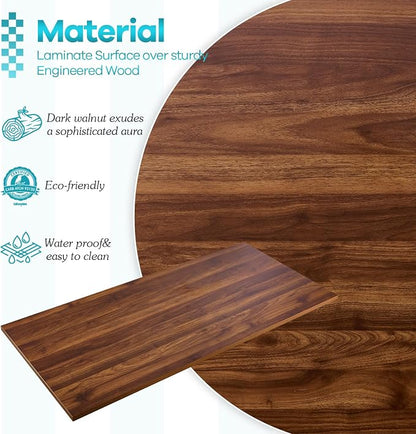 Kaboon 42x20 inches Tabletop, Solid One-Piece Desktop for Sit Stand Desk, Double Desks, L Desk DIY,Wood Countertop Home or Commercial Use,1 inch Thick, Dark Walnut