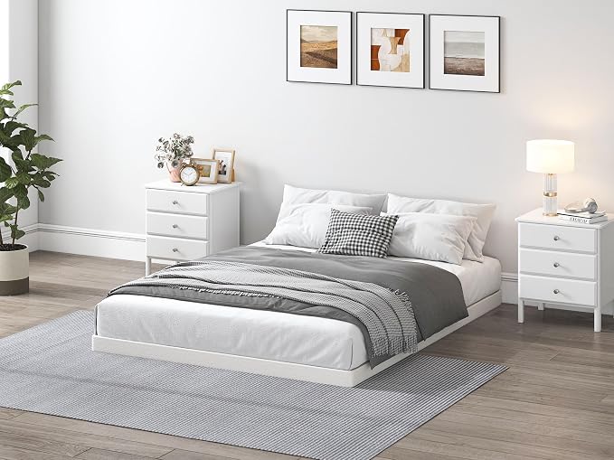 QEROMY 3 Inch Low Profile Box Spring, Sturdy Metal Frame Mattress Foundation, Easy Assembly, Quiet & Noise-Free, King Size