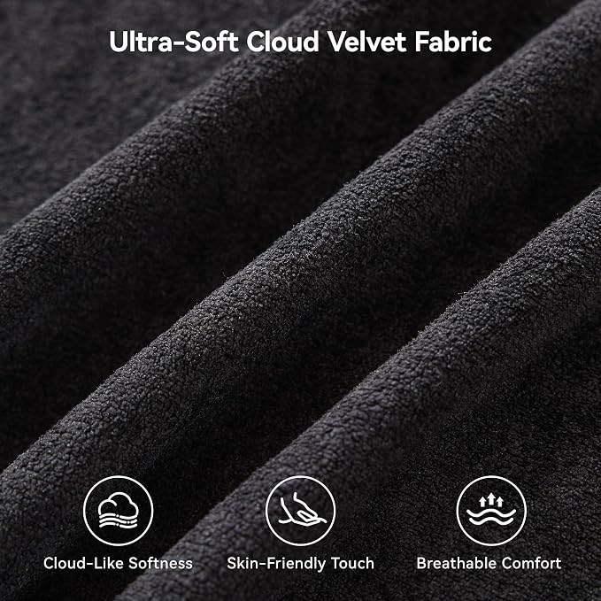140''Oversized Cloud Velvet Curved Sectional Couch, Boneless Couch with L-Shape Chaise, Upholstered Compression Memory Foam Modular Sectional Sofa for Living Room, No Assembly Required, Black
