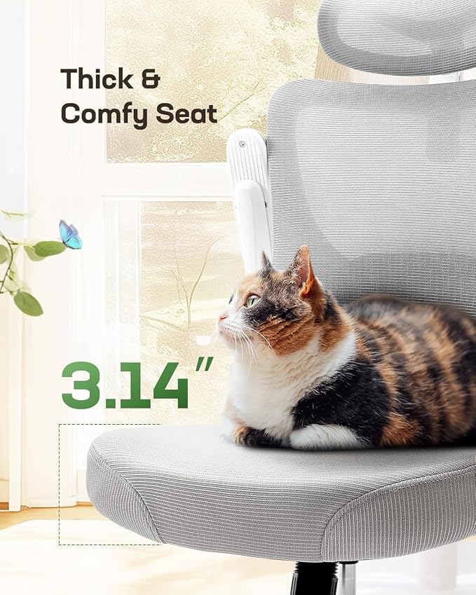 Marsail Ergonomic Office Chair with 3D Armrests, Pack of 4 | Office Desk Chair with High Back Mesh, Adjustable Lumbar Support, Rolling Work Swivel Task Chairs with Wheel, Headrest, home