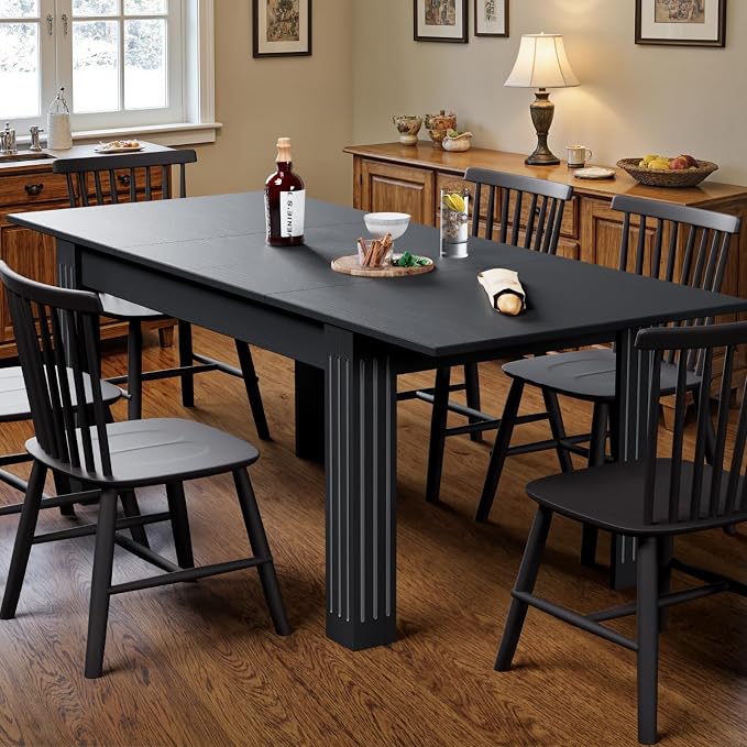 Sannwsg Extendable Table 54"-85", Extendable Dining Table for 4-8, Rectangular Kitchen Dining Table Space Saving, Farmhouse Dining Tables with 95" Runner
