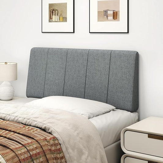 Twin Size Headboard Only-No Assembly, Upholstered Headboard Twin Size Linen Fabric Modern Style Headboards Extra-Thick, Dark Gray