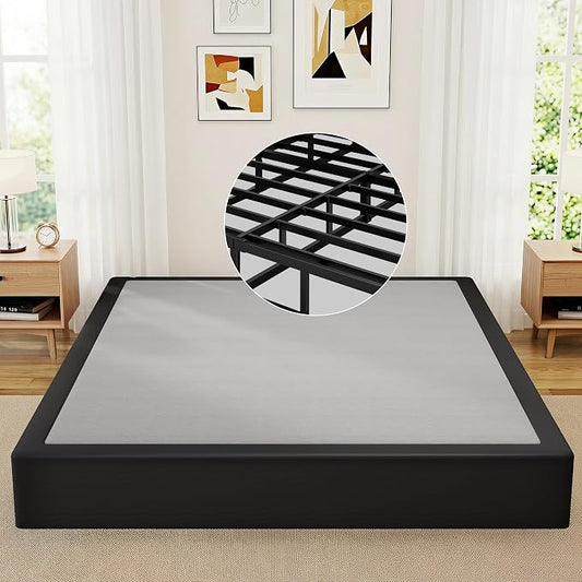 Awesofurni Full Size Box Spring, 10 Inch High Profile Full Box Spring Only, 3000 lbs Heavy Duty Metal Frame Mattress Foundation with Fabric Cover, Easy Assembly-Noise Free