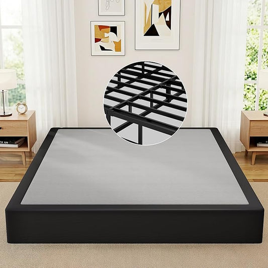 Awesofurni King Box Spring, 10 Inch High Profile King Size Box Spring Only, 3000 lbs Heavy Duty Metal Frame Mattress Foundation with Fabric Cover, Easy Assembly-Noise Free