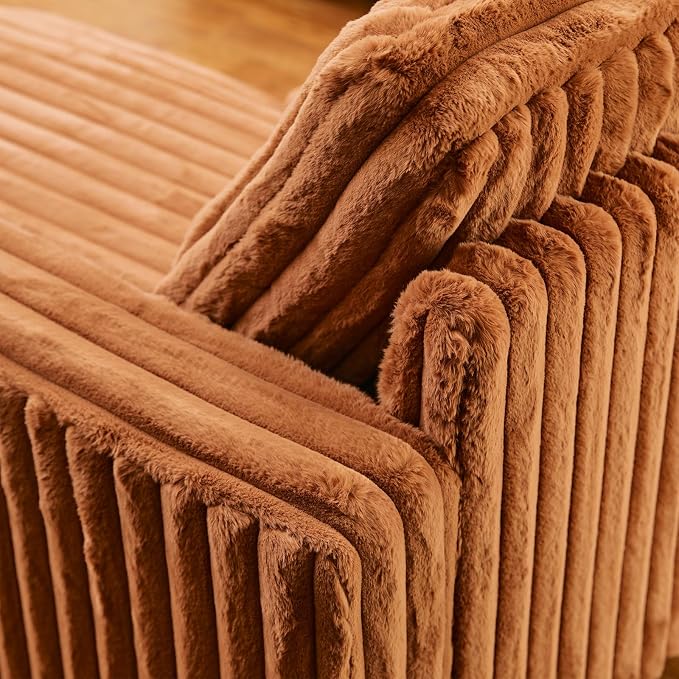 Belffin Plush Corduroy Modular Sectional Sofa Armrest Part Module for Sectional Sleeper Sofa with Pull Out Bed (Set of 2) Brick Red Couch