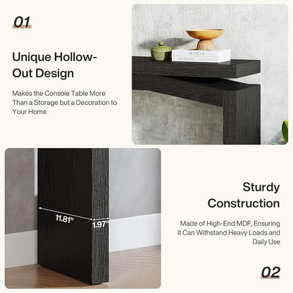 Tribesigns 40-Inch Console Table for Entryway, Farmhouse Sofa Console Behind Couch, Small Entry Table for Hallway, Foyer, Living Room, Black