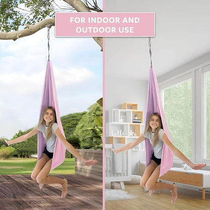 Double Layer Reversible Sensory Swing | Outdoor and Indoor Swing for Kids and Adults Up to 260 lbs | Autism Cocoon Swing | Kids Sensory Swing Indoor | ADHD