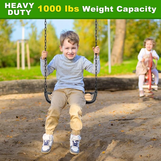 SELEWARE 2 Pack 40 Inch Hanging Swing Chain with 4 Carabiners, 1000LB Capacity Plastic Coated Hanging Chains, Hammock Hardware Kit for Swing, Hanging Chair, Punching Bags, Indoor Outdoor Gym (Black)