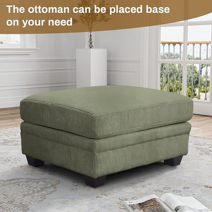 Legend Vansen Oversized Modular Sectional Sofa,8 Seat U Shaped Couch with Ottoman,Corduroy Sofa with Deep Seat,Convertible Large Sectional Couches for Living Room(Olive, U-8)