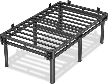 Superay Twin Bed Frame, 24 inch Metal Bed Frame & Box Spring 2 in 1 Platform with Rounded Legs, Double Layer Bed Frame with Matress Gasket & headboard Adapter, Support Up to 4000lbs