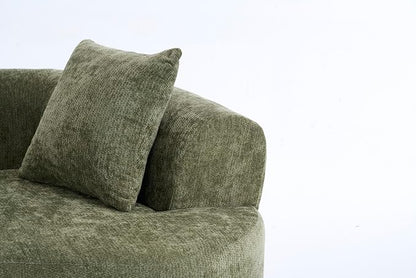 79" Curved Loveseat Sofa in a Box for Living Room, Modern Boneless Loveseat Couch Chenille Deep Seat Cloud Floor Couch with 3 Throw Pillows for Small Spaces, No Assembly Needed | Breathable material