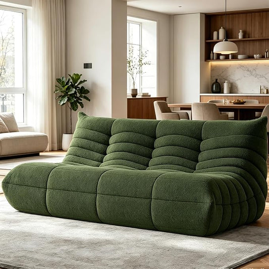WHGBJA Bean Bag Chair for Adults with Memory Foam Couch, 3 Seater Bean Bag Sofa for Bedroom, Living Room, Reading, Gaming Floor Sofa Couch, Boneless, Comfy