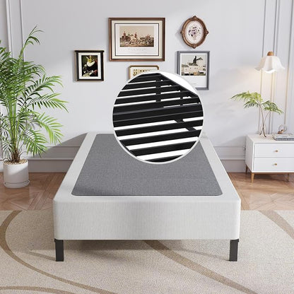 OSASET Twin Box Spring, 9 Inch Metal Twin Box Spring Only, Heavy Duty Metal Frame Mattress Foundation Support for 3000lbs, Easy Assembly, Noise Free, Non Slip