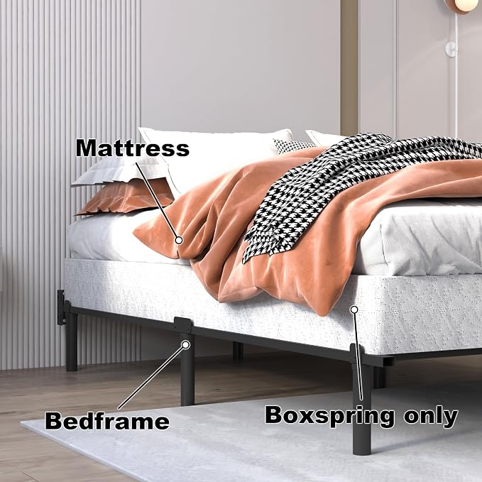 OSASET 8 Inch Metal King Size Box Spring | Heavy Duty Metal Frame, 3000lbs Support, Easy Assembly, Noise Free, Non Slip